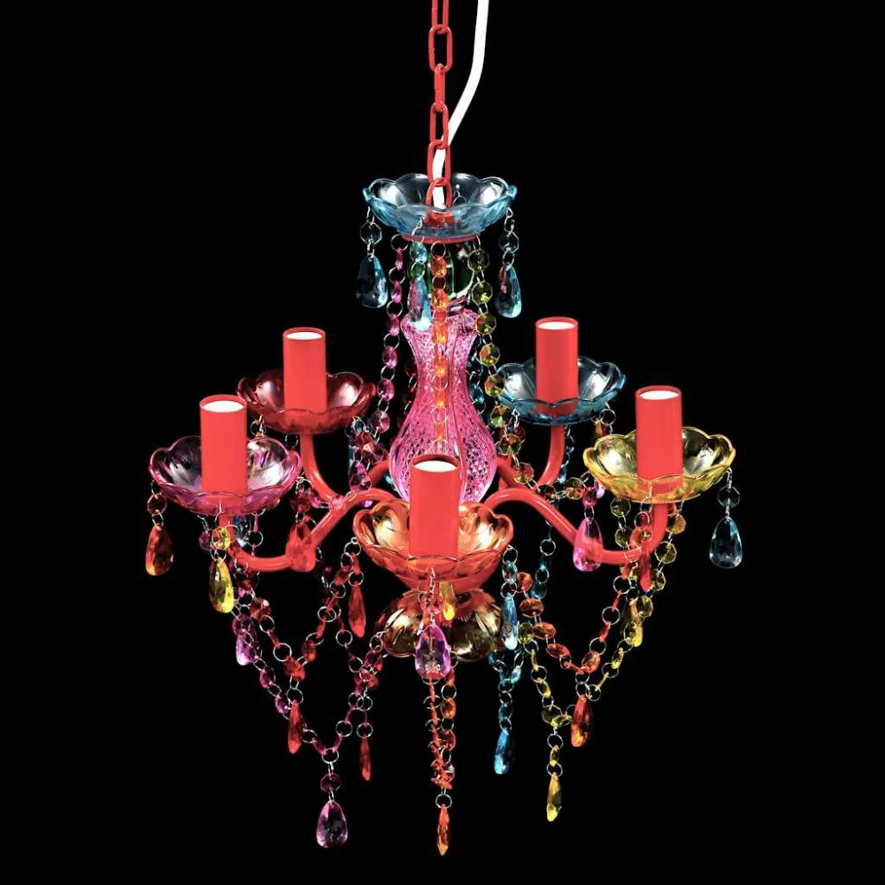 Lustre multicolor com 5 bulbos vidaXL
