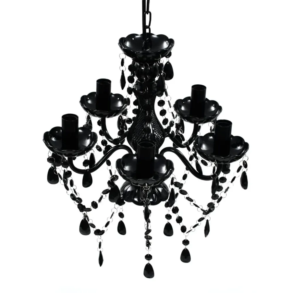 Lustre preto com 5 lâmpadas vidaXL