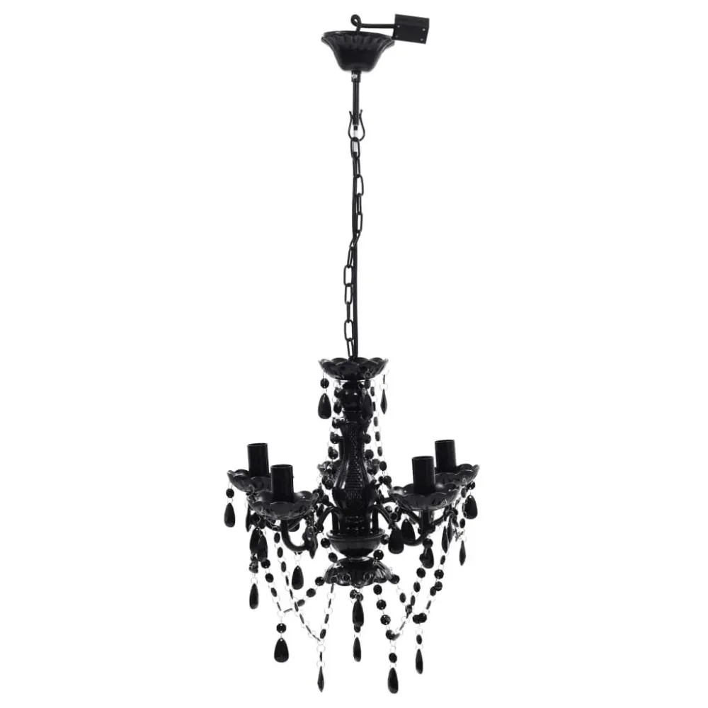 Lustre preto com 5 lâmpadas vidaXL