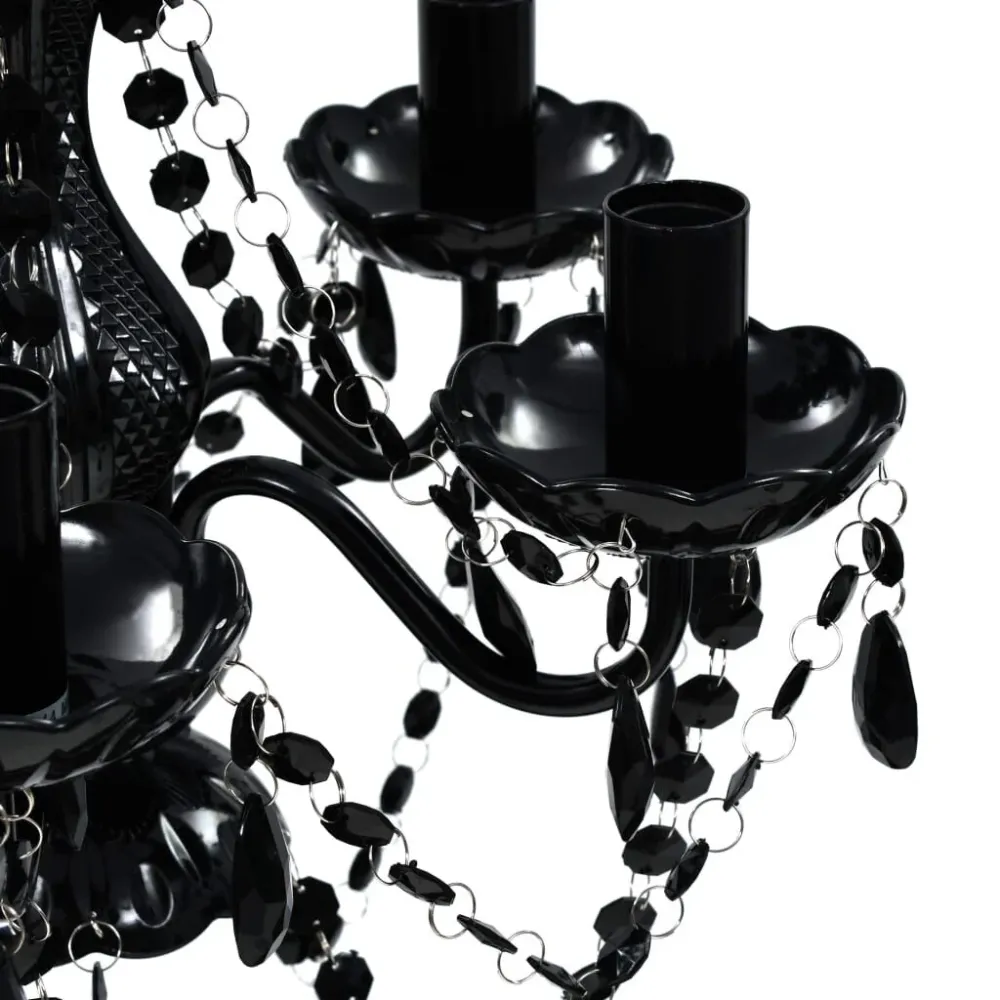 Lustre preto com 5 lâmpadas vidaXL