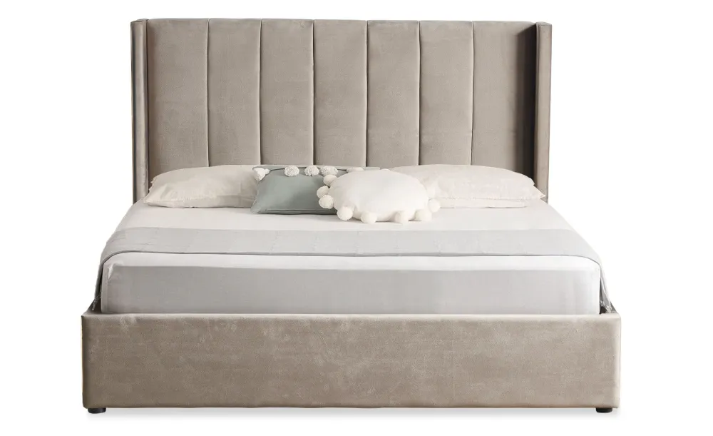 Smart Bulb Wi-Fi Cama de casal Magorial com base elevatória 160x200cm Veludo Taupe