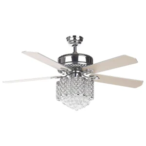 Ventoinha de teto prateada com luz HUAI com Controle Remoto
