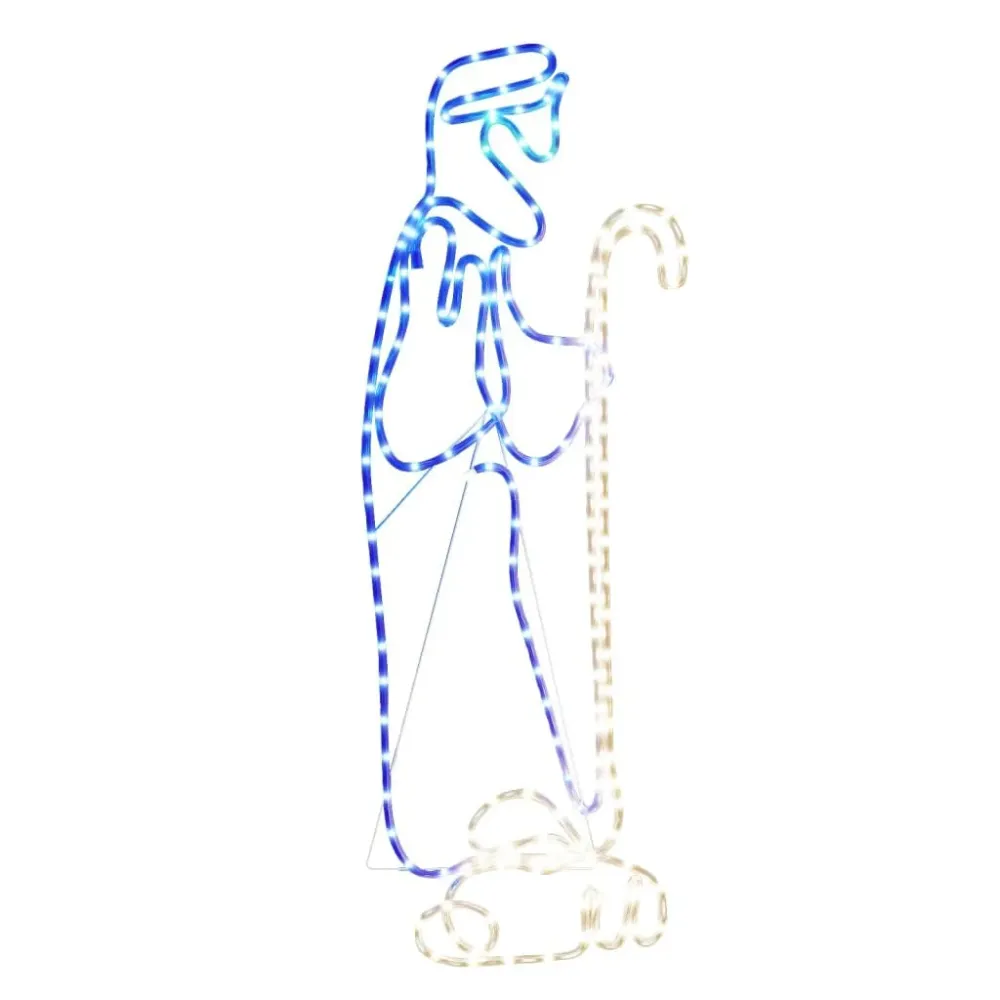 Abajur de Papel Figura natalícia de pastor e cordeiro com 168 LEDs 102,5x35 cm