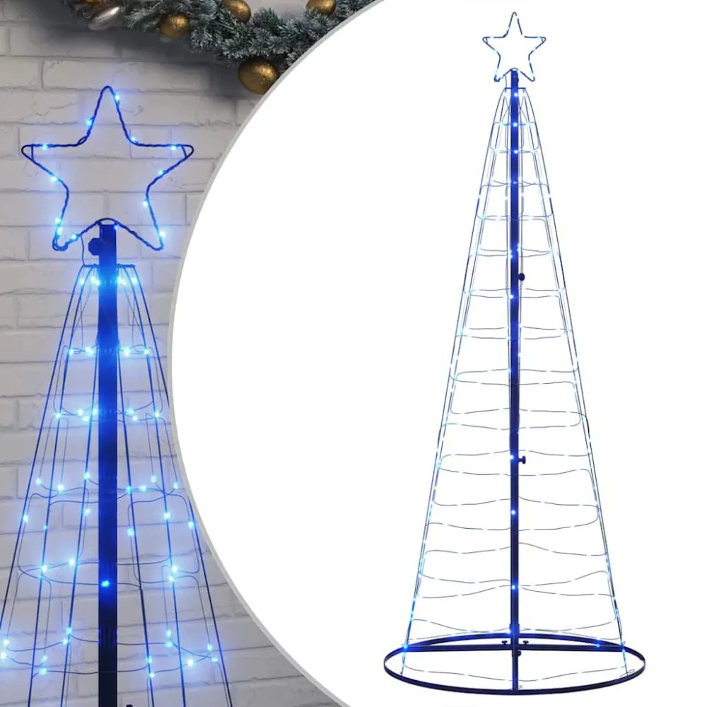 Abajur de Papel LED Árvore de Natal 200 LEDs Azul 182 cm