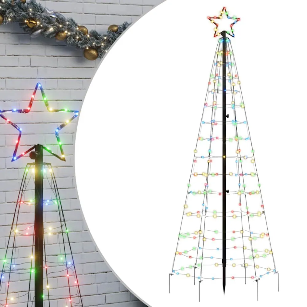 Arandela Industrial Árvore de Natal LED com Spikes 220 LEDs Coloridos 180 cm