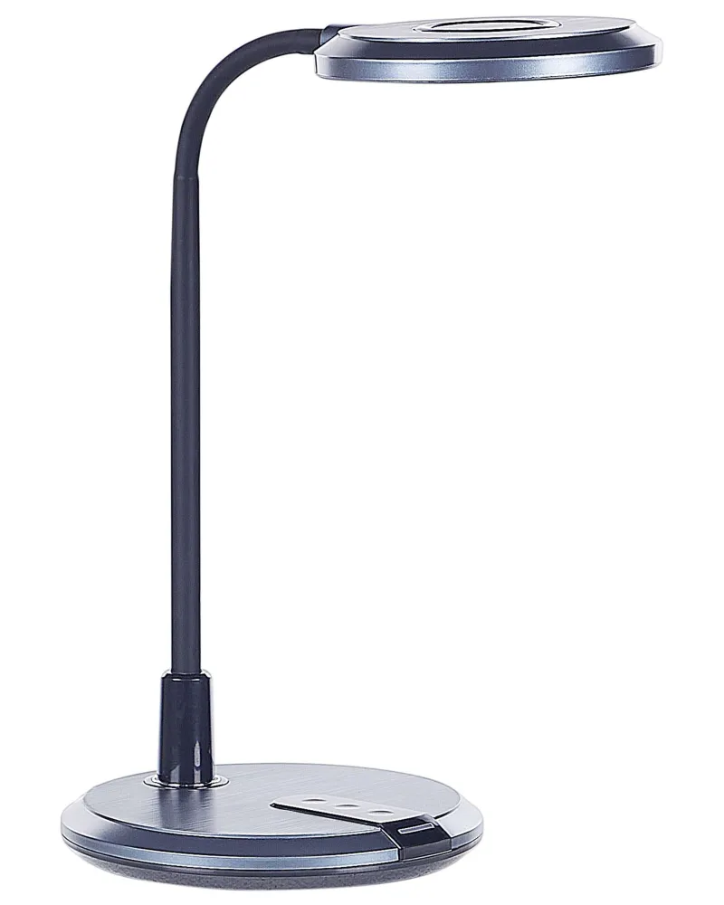 Candeeiro de mesa LED preto e prateado COLUMBA - Design Moderno e Econômico