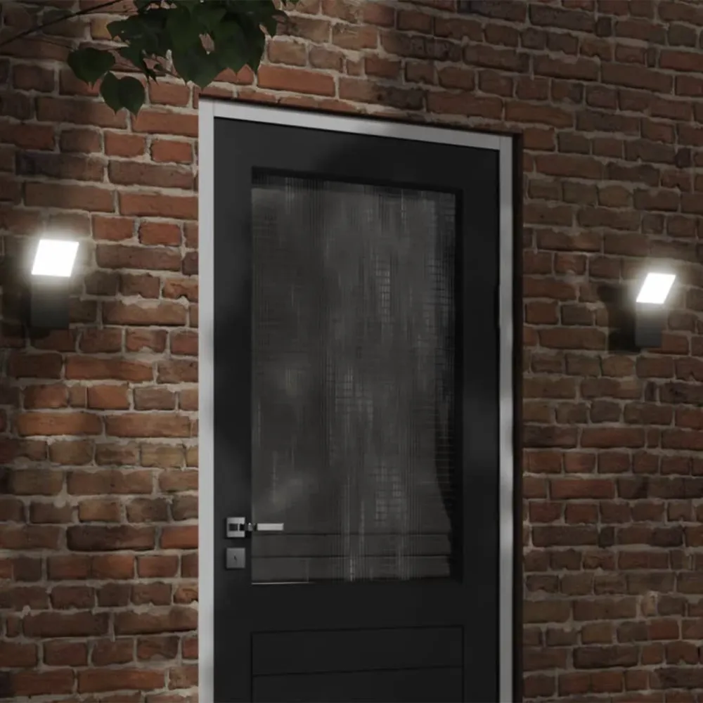 Candeeiro de parede LED para exterior alumínio fundido preto Cordão 3 Metros