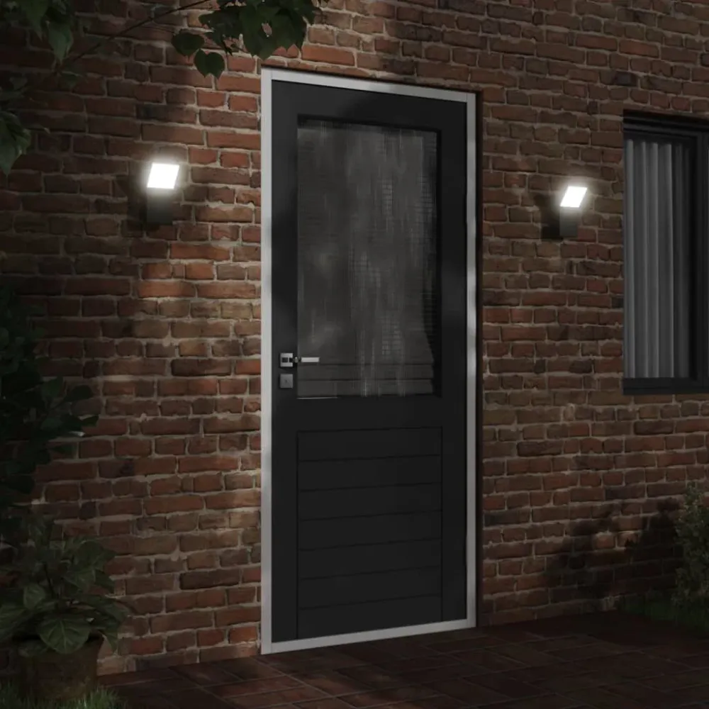 Candeeiro de parede LED para exterior alumínio fundido preto Cordão 3 Metros
