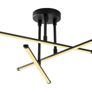 Candeeiro de teto LEDs metálico C51 x L26 x A51 cm - preto - HERAS Cordão 3 Metros