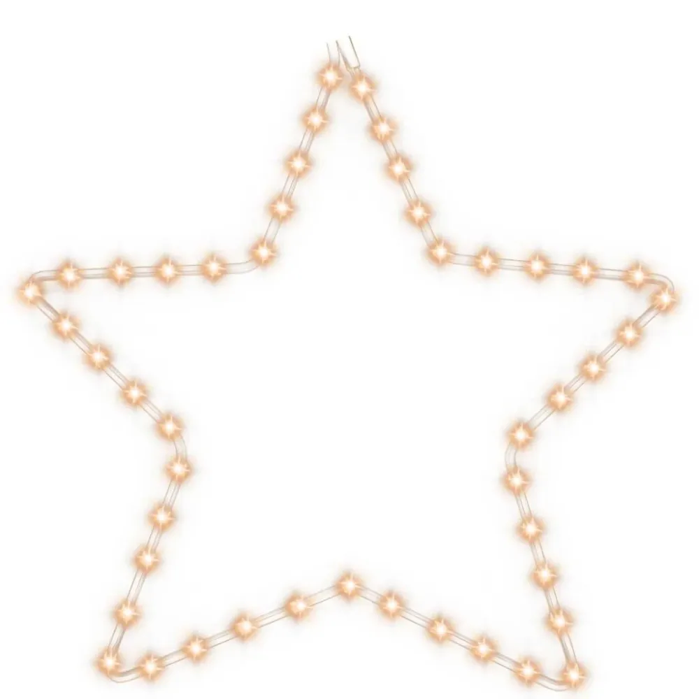 Figura natalícia de estrela 48 LEDs 56 cm branco tépido