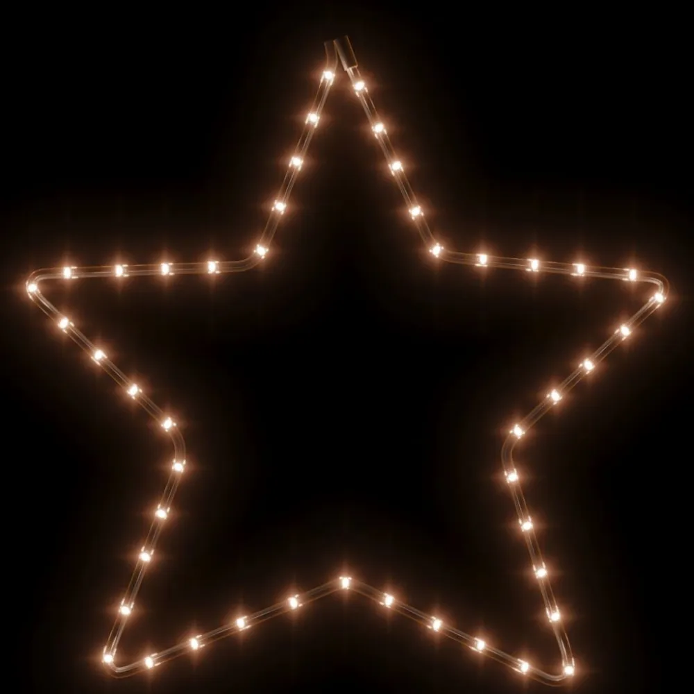 Figura natalícia de estrelas + 48 LEDs 3pcs 56 cm branco febril em Bronze Escovado