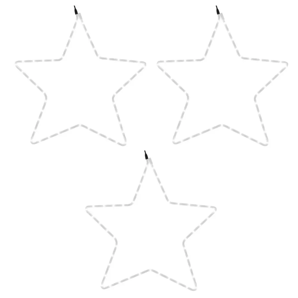 Figura natalícia de estrelas + 48 LEDs 3pcs 56 cm branco febril em Bronze Escovado