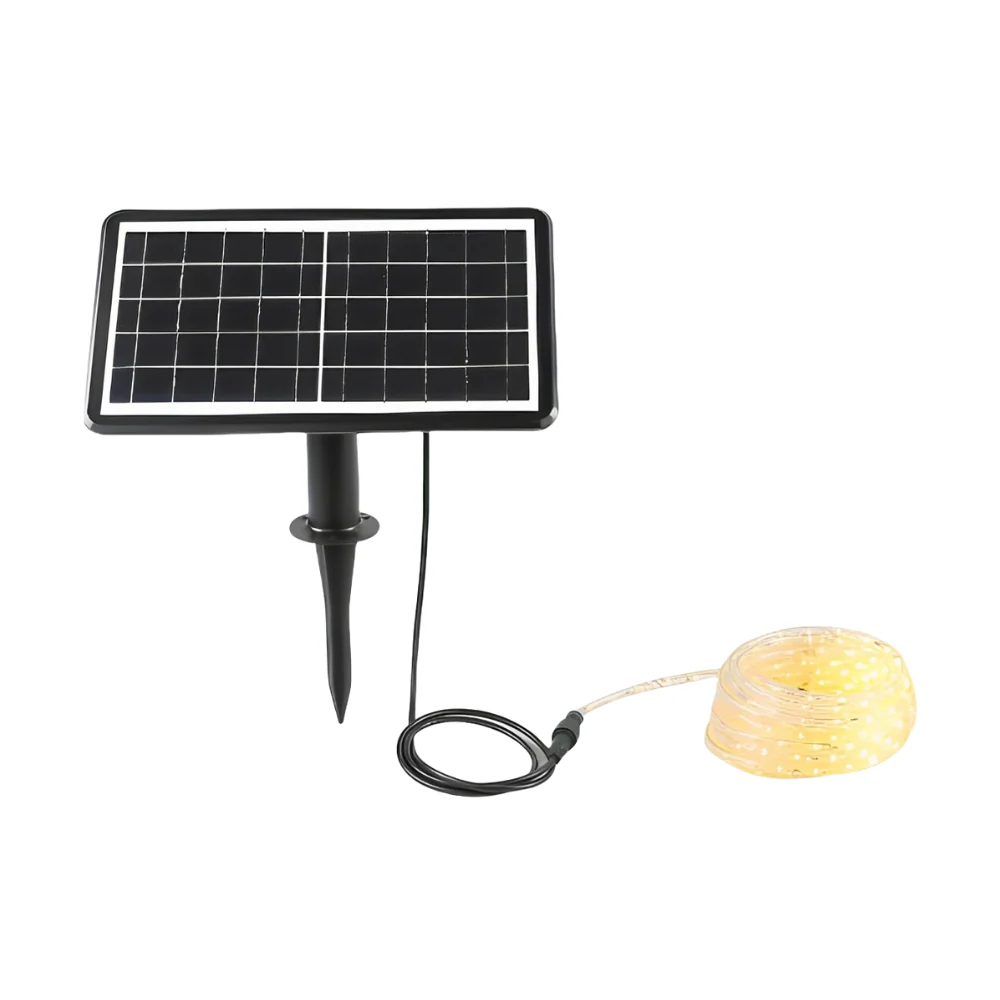 FITA LED C/ PAINEL SOLAR 10M C/ SENSOR DE LUMINOSIDADE IP65 com Suspensão Ajustável