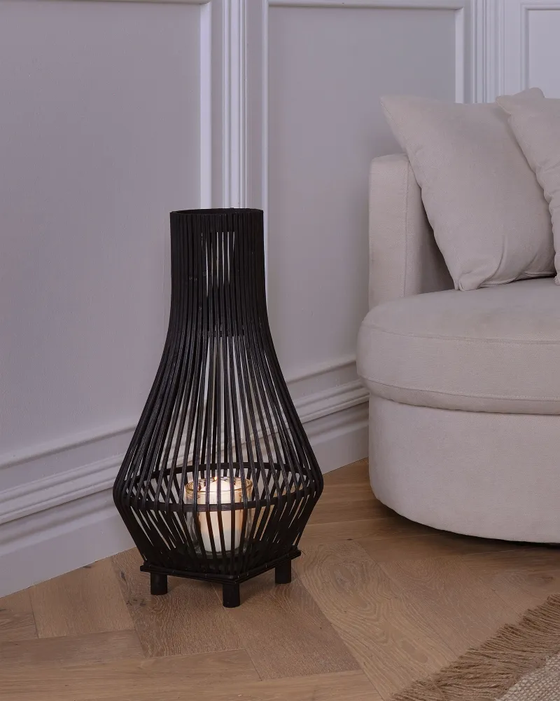 Iluminação Decorativa Premium Lantern LEYTE Wood Preto
