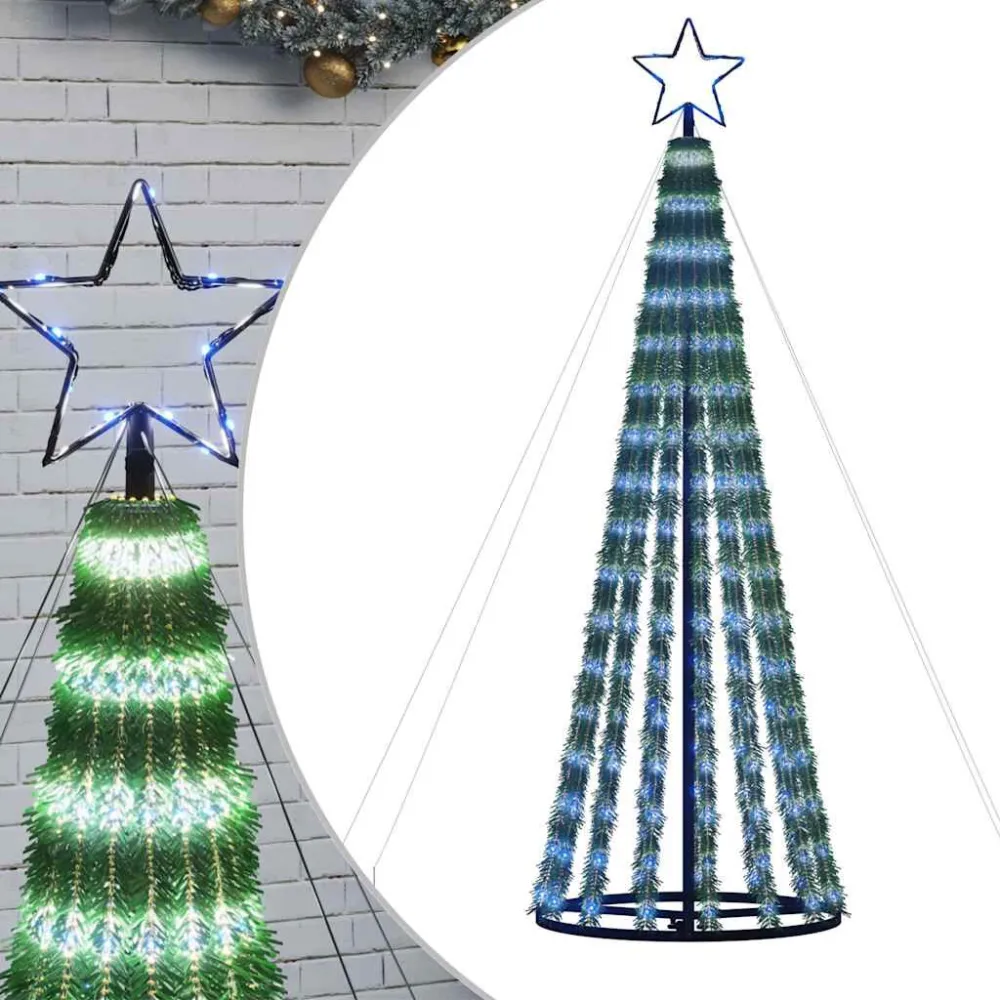 Iluminação Decorativa Premium LED Árvore de Natal 275 LEDs Azul 180 cm