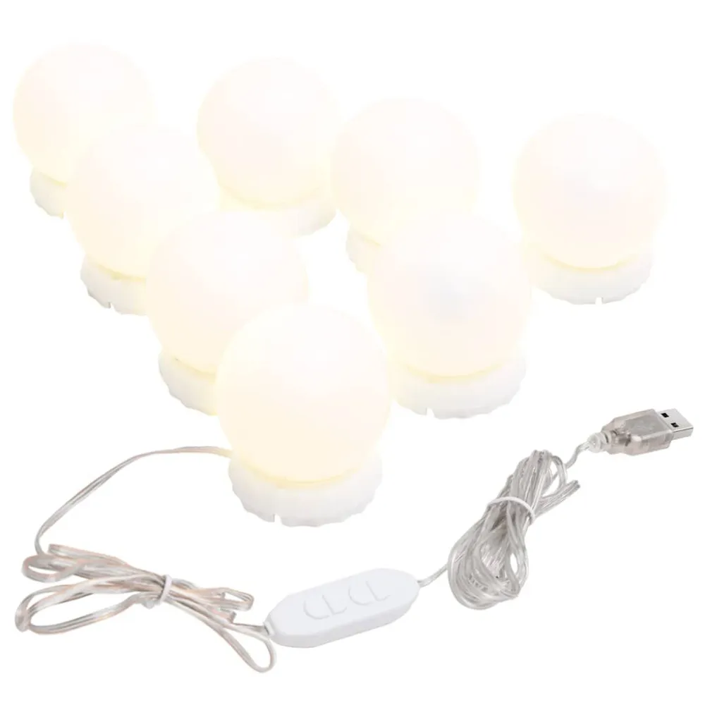 Iluminação de espelho com 8 lâmpadas LED branco ardente e frio