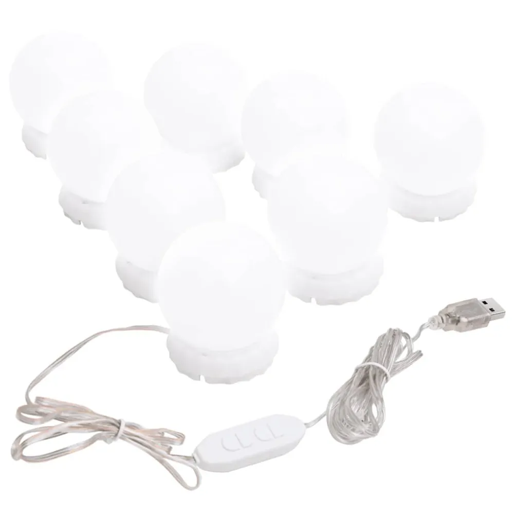 Iluminação de espelho com 8 lâmpadas LED branco ardente e frio