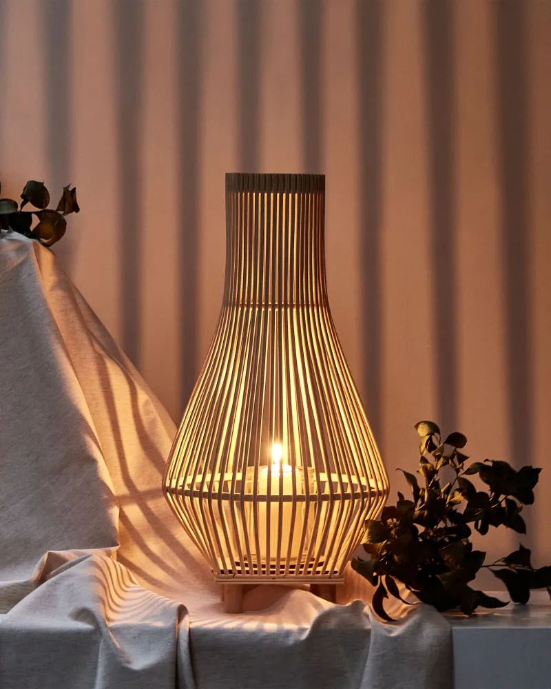 Lantern LEYTE Wood Light Wood - Design Moderno e Econômico