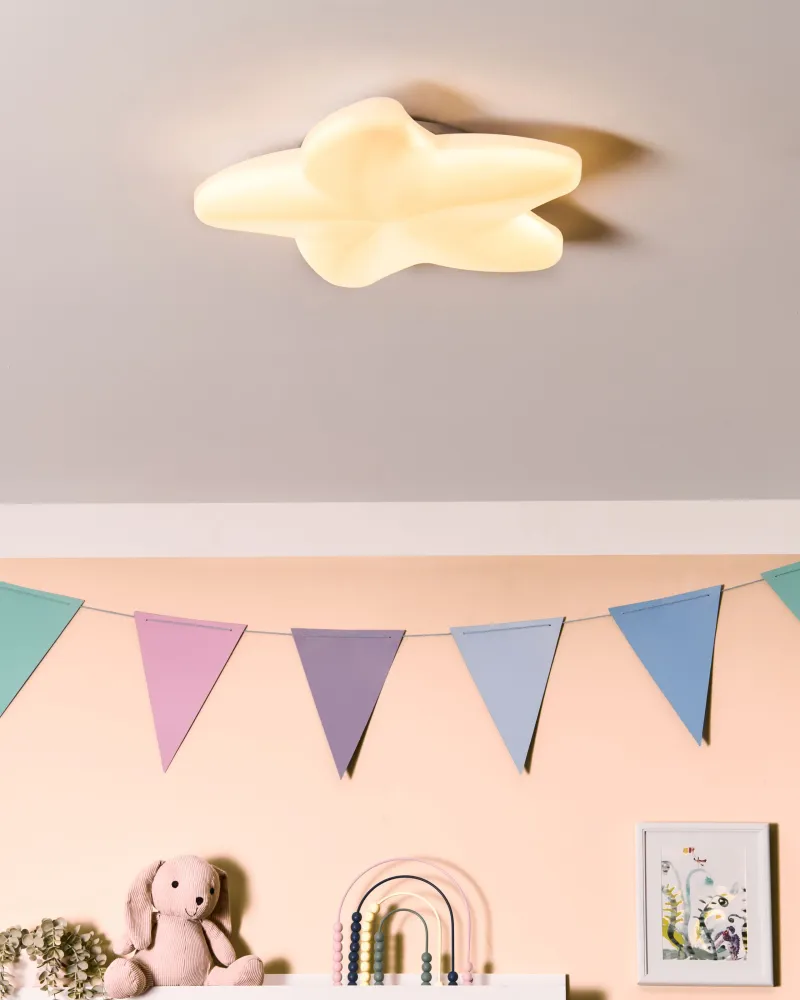 LED Ceiling Lamp Branco SURNA Estrutura em Ferro