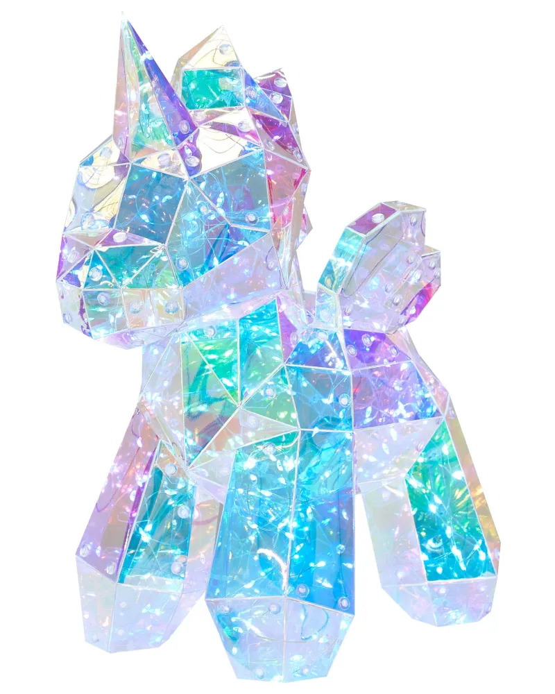 LED Decoration Unicorn Multicolour FORNAX em Bronze Escovado