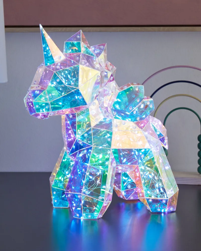 LED Decoration Unicorn Multicolour FORNAX em Bronze Escovado