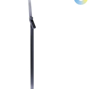LED Floor Lamp Dark Grey CARINA em Bronze Escovado