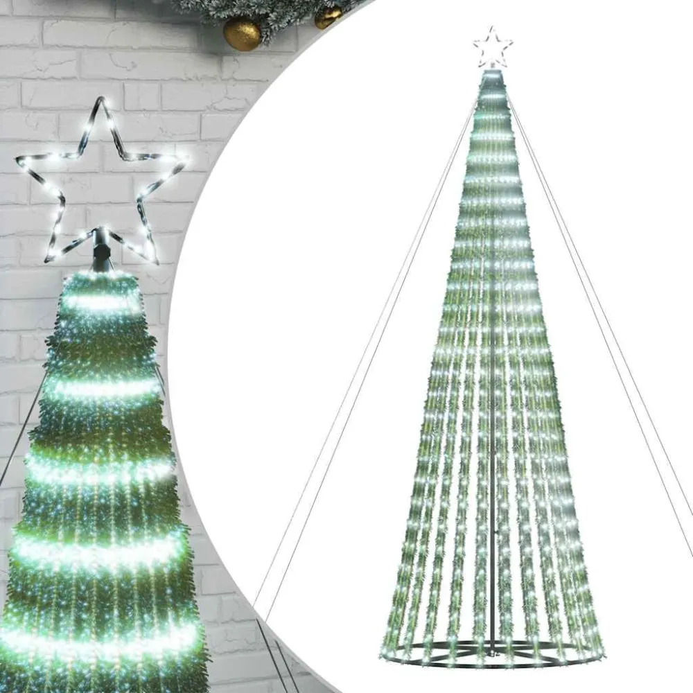 LED Árvore de Natal 1028 LEDs Branco Glacial 403 cm
