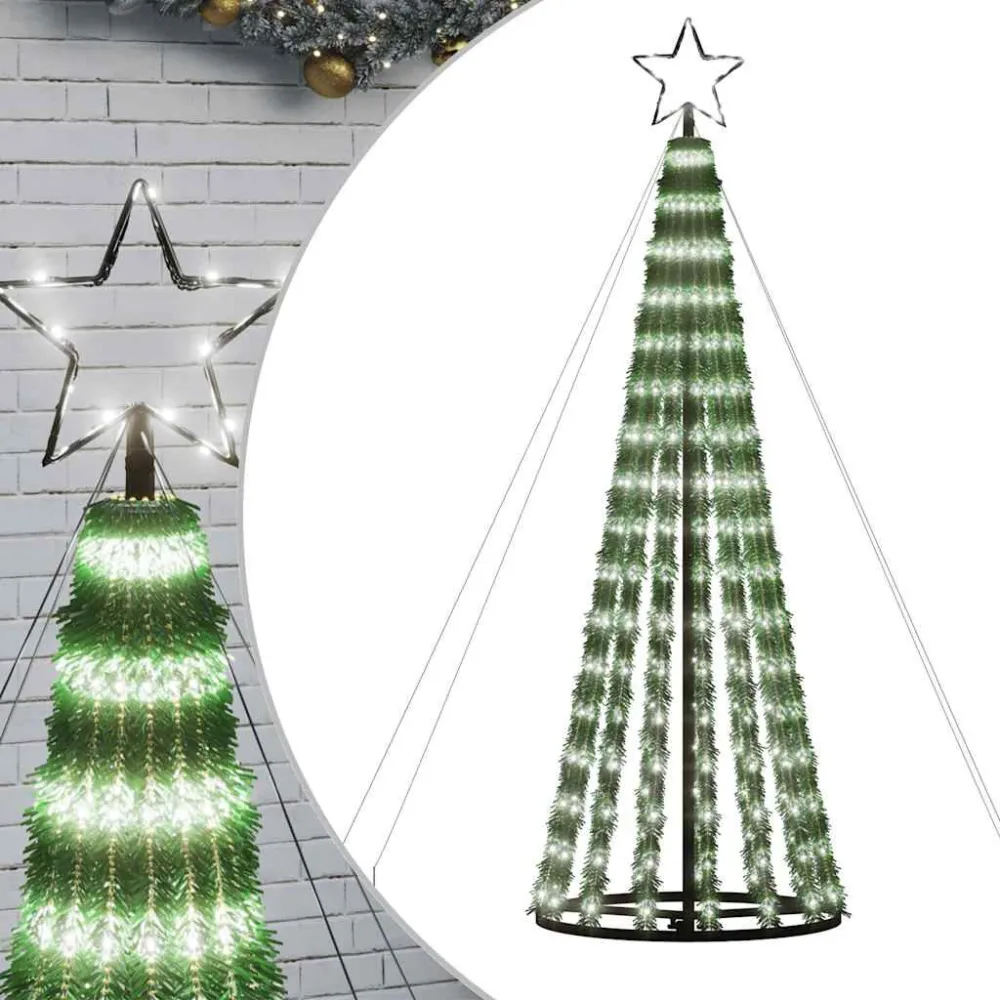 LED Árvore de Natal 275 LEDs Branco Glacial 180 cm