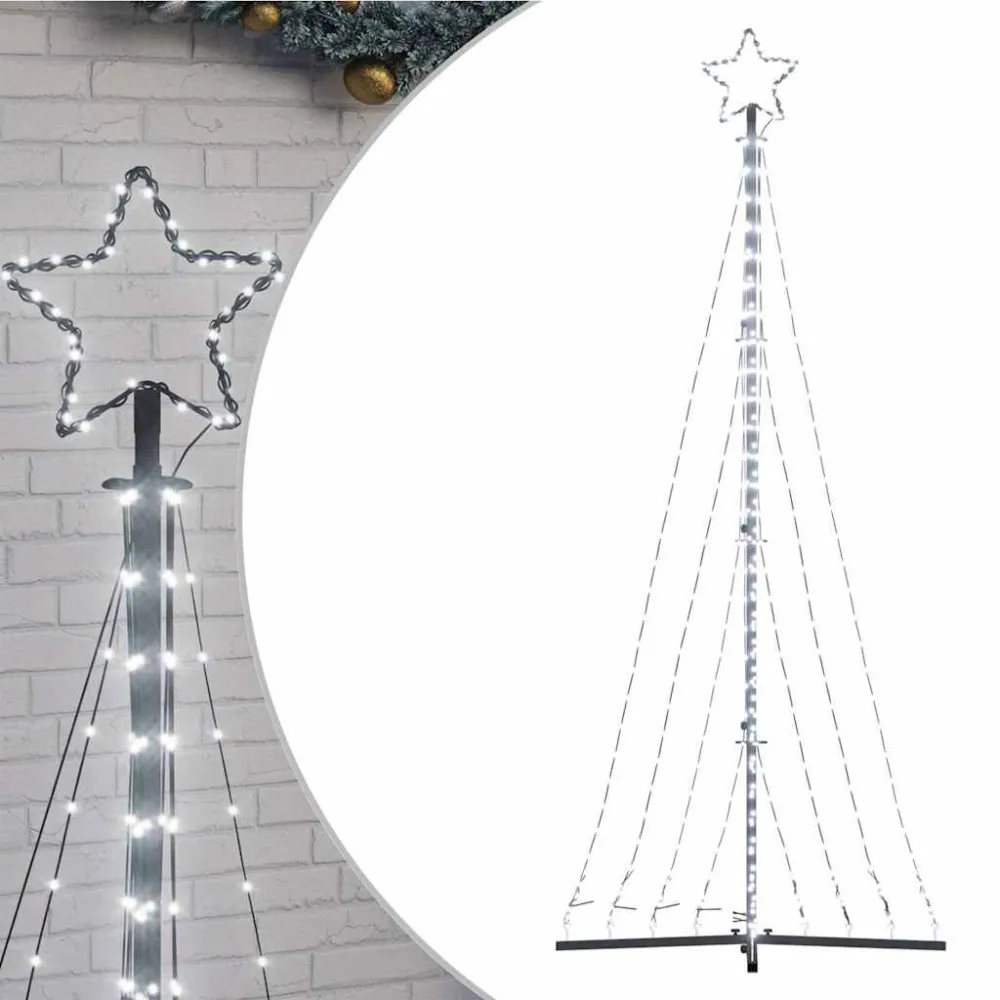LED Árvore de Natal 447 LEDs Branco Gélido 249 cm