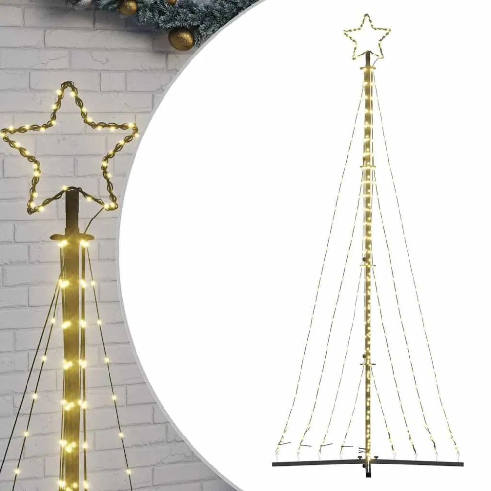 LED Árvore de Natal 447 LEDs Branco Febril 249 cm com Suspensão Ajustável