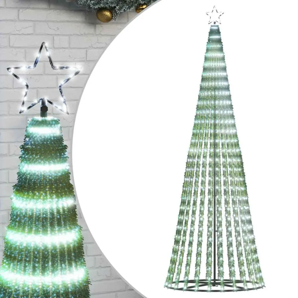 LED Árvore de Natal 475 LEDs Branco Gélido 247 cm