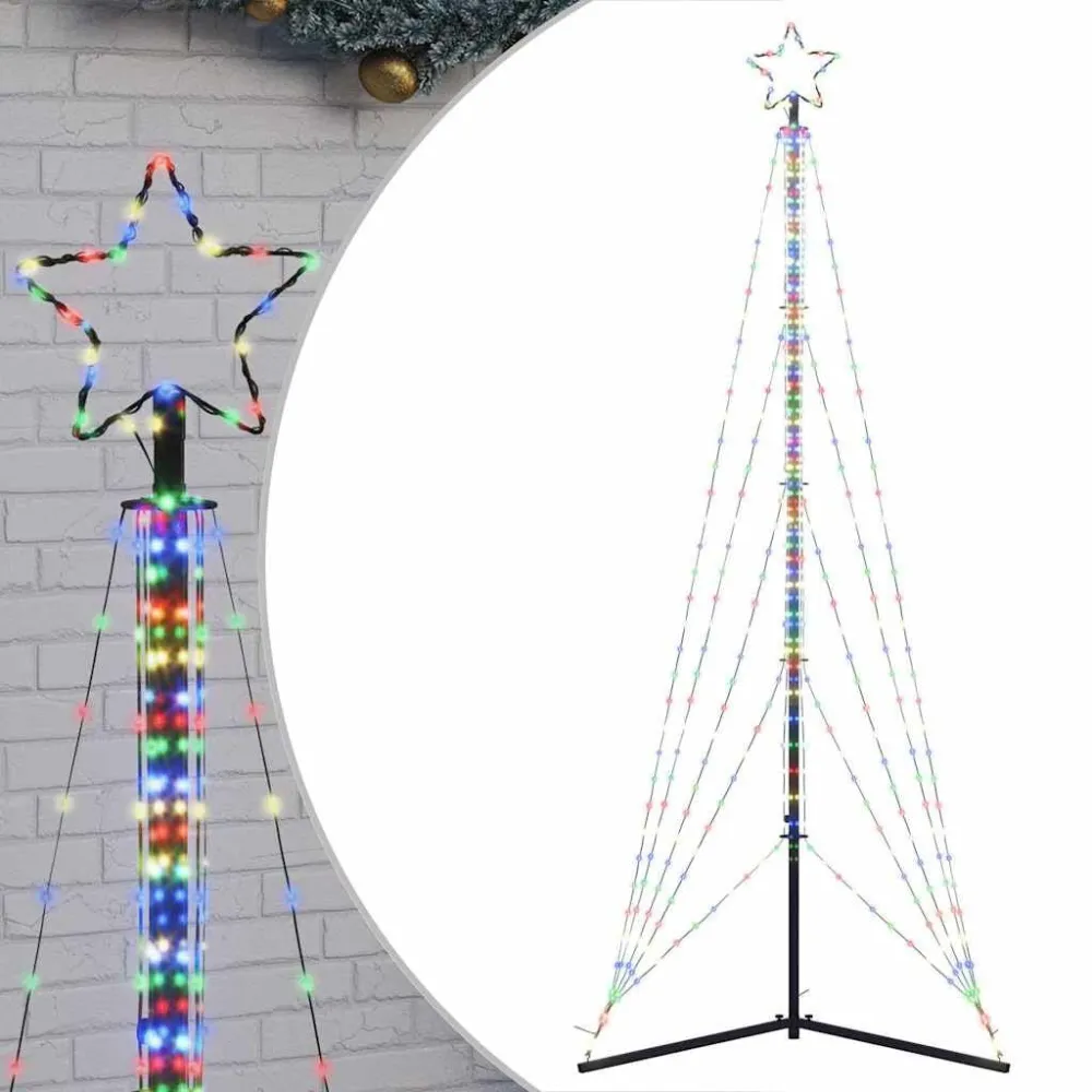 LED Árvore de Natal 525 LEDs Coloridos 302 cm para Corredor