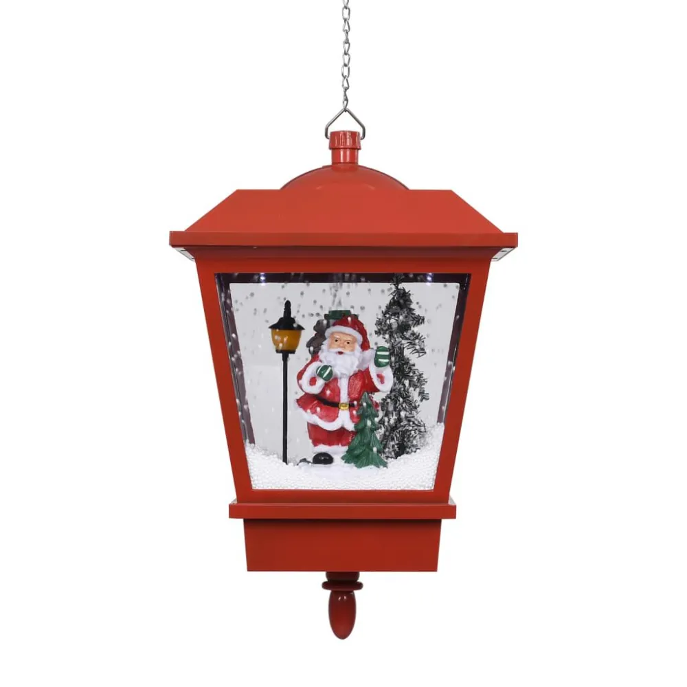 Luminária de Mesa Candeeiro de teto com luzes LED e Pai Natal 27x27x45 cm vermelho