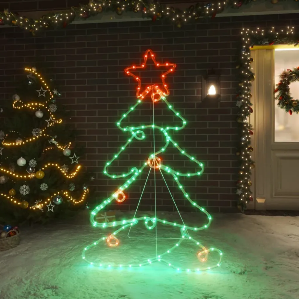 Luz de Corda Figura de árvore de Natal com 144 luzes LED 88x56 cm