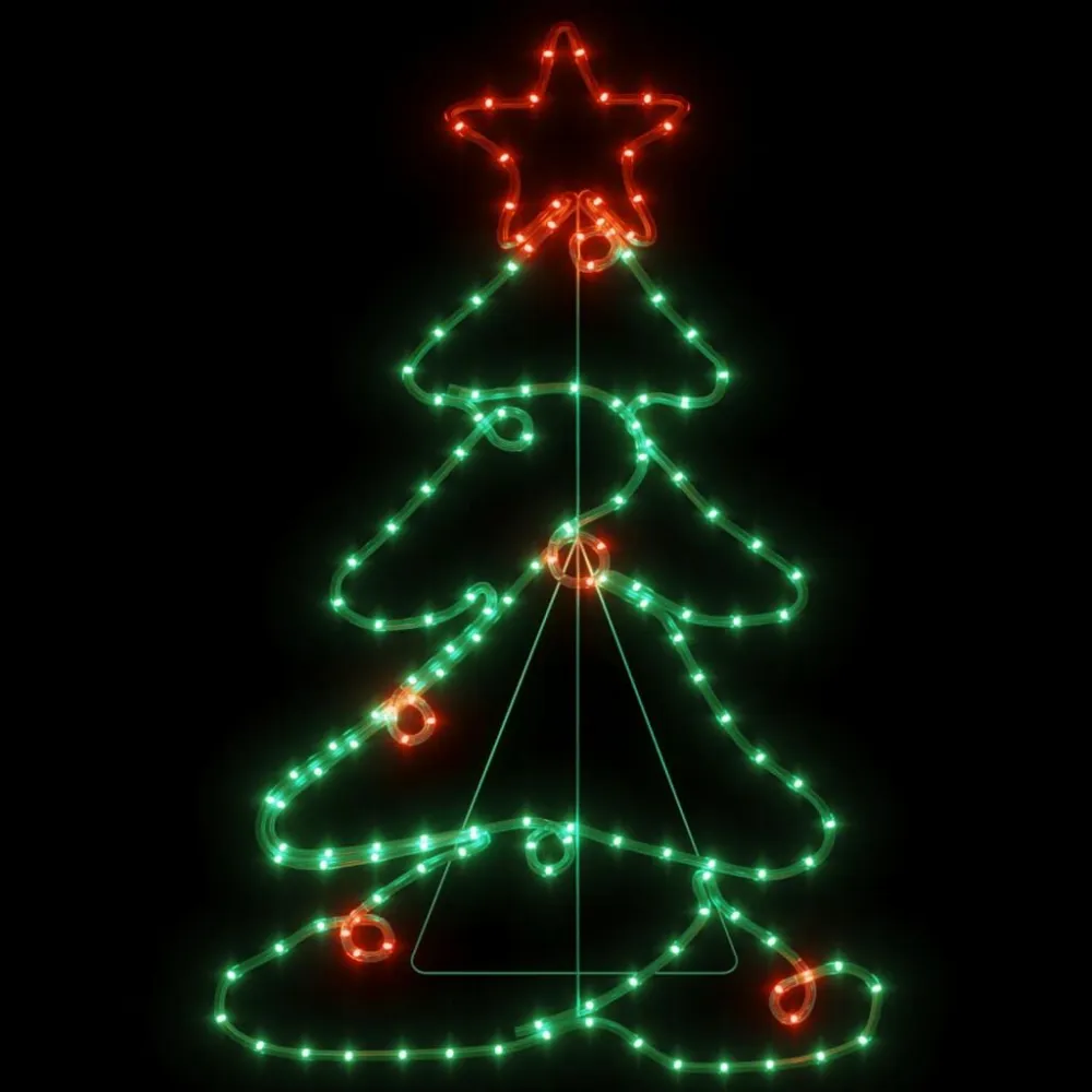 Luz de Corda Figura de árvore de Natal com 144 luzes LED 88x56 cm
