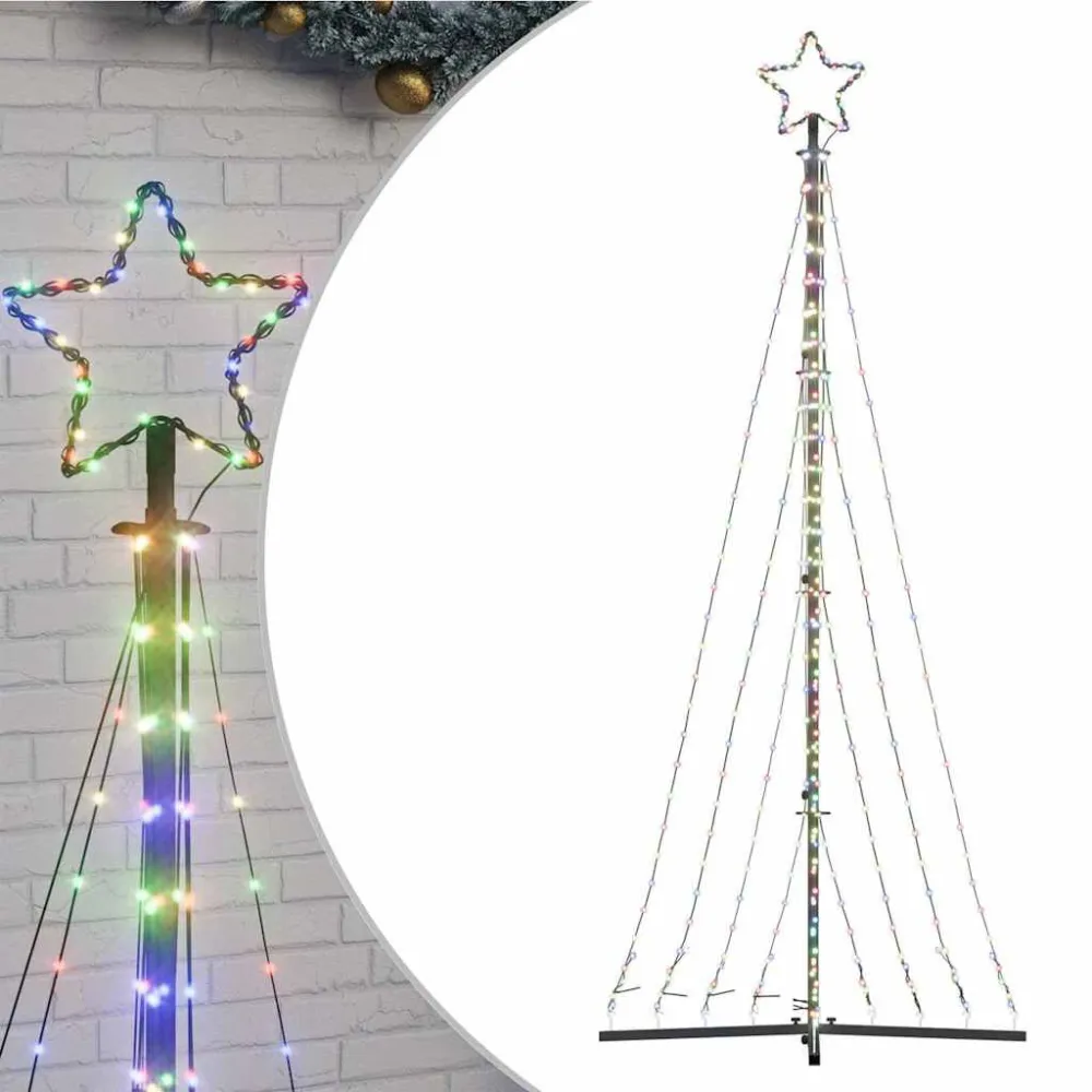Luz de Corda LED Árvore de Natal 447 LEDs Colorido 249 cm