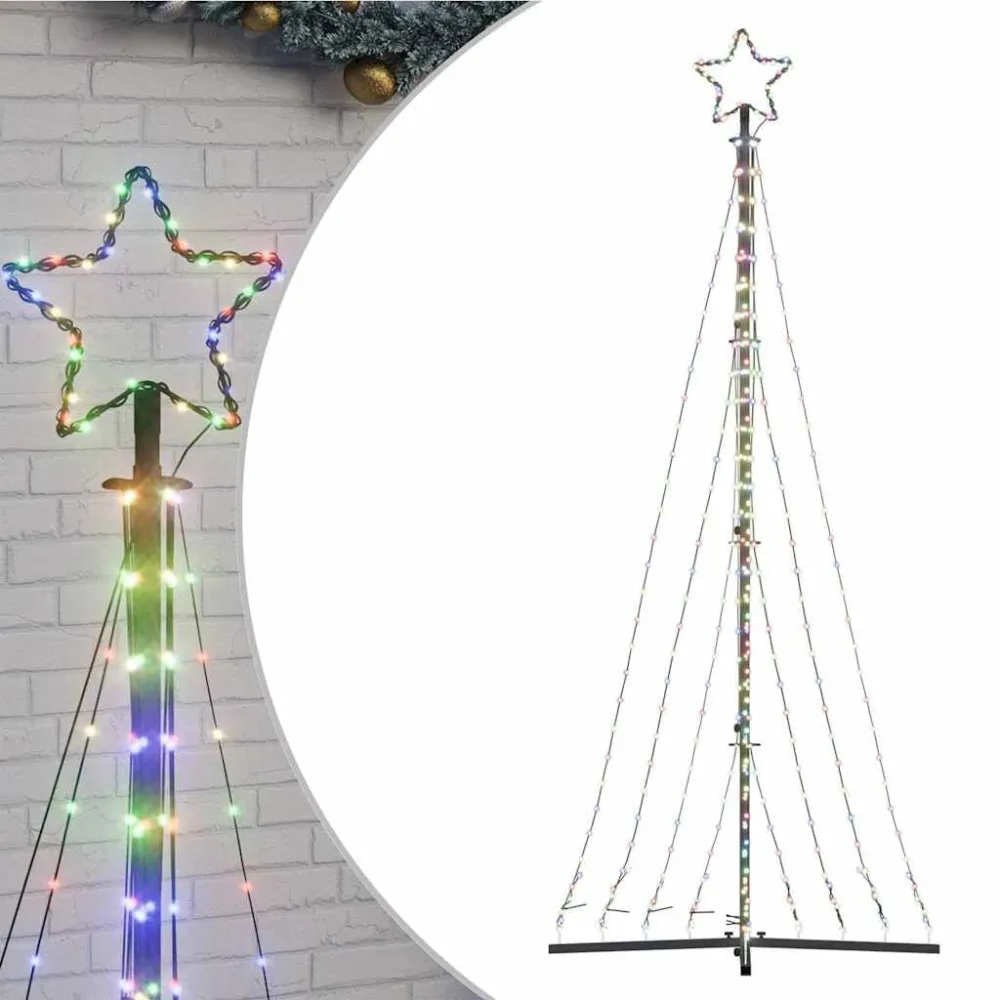 Luz de Corda LED Árvore de Natal 447 LEDs Colorido 249 cm