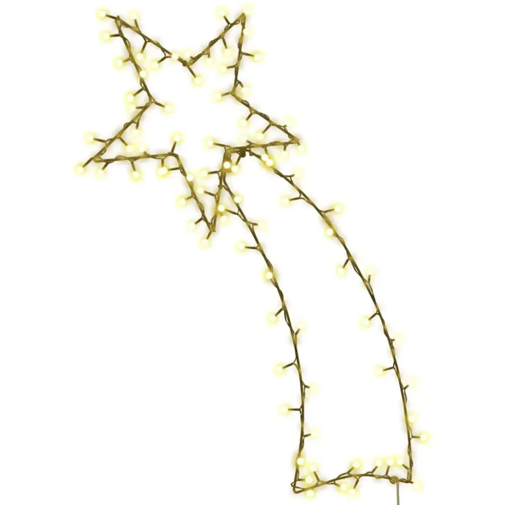 Luzes de Natal silhueta estrela cadente 115 LEDs branco aquecido