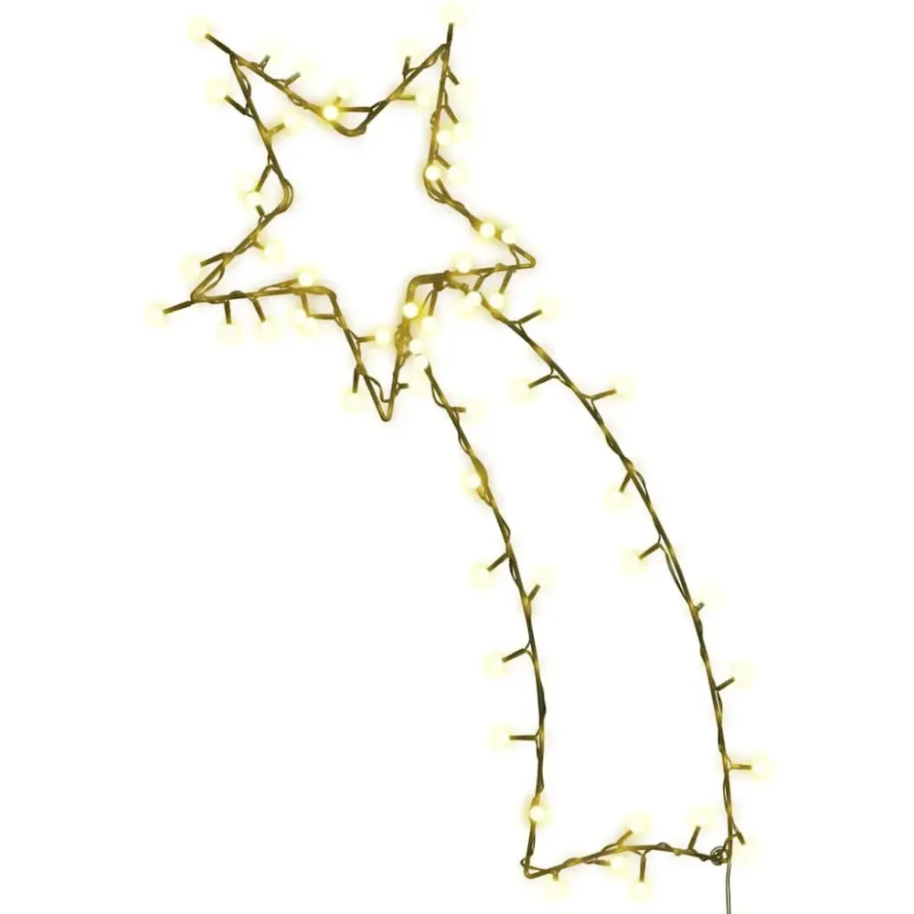 Luzes de Natal silhueta estrela cadente 80 LEDs branco aquecido