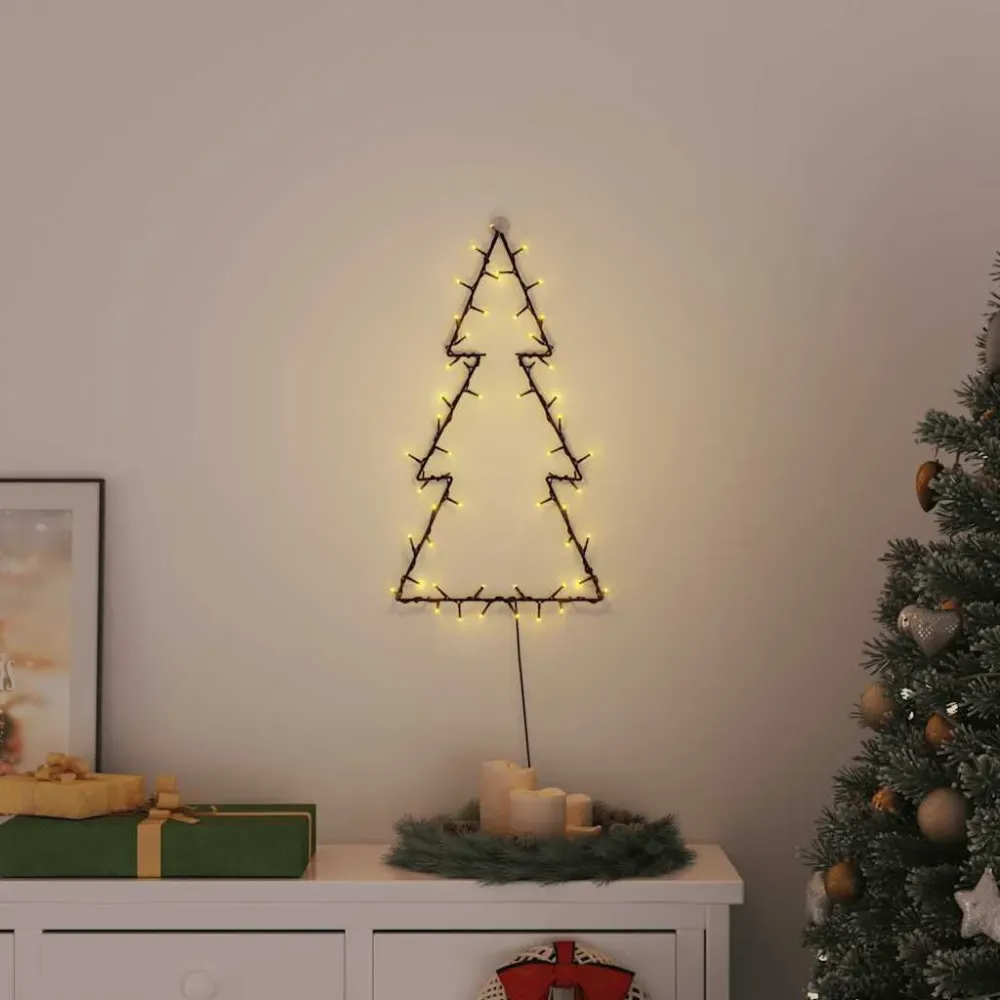 Luzes de Natal silhueta da árvore Natal 80 LEDs branco morno Estrutura em Ferro