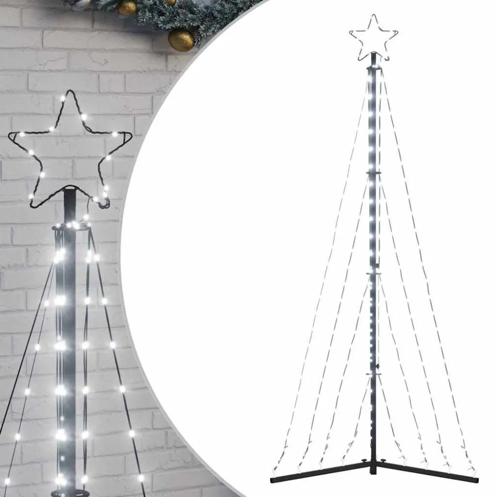 Pendente de Cristal LED Árvore de Natal 339 LEDs Branco Glacial 187 cm
