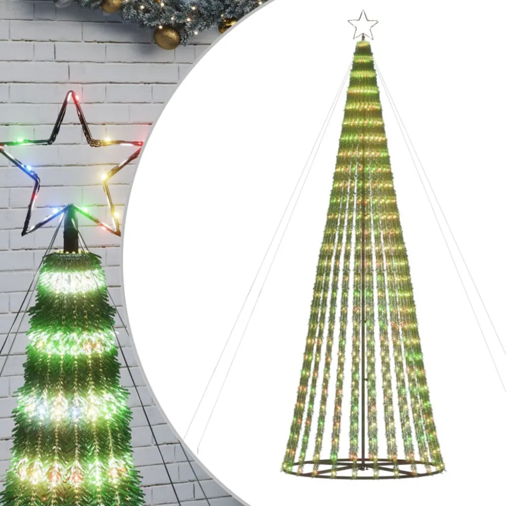 Pendente de Cristal LED Árvore de Natal 688 LEDs Colorido 300 cm