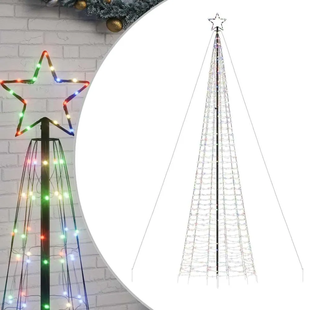 Árvore de Natal LED com Spikes 1534 LEDs Coloridos 500 cm | Design Escandinavo
