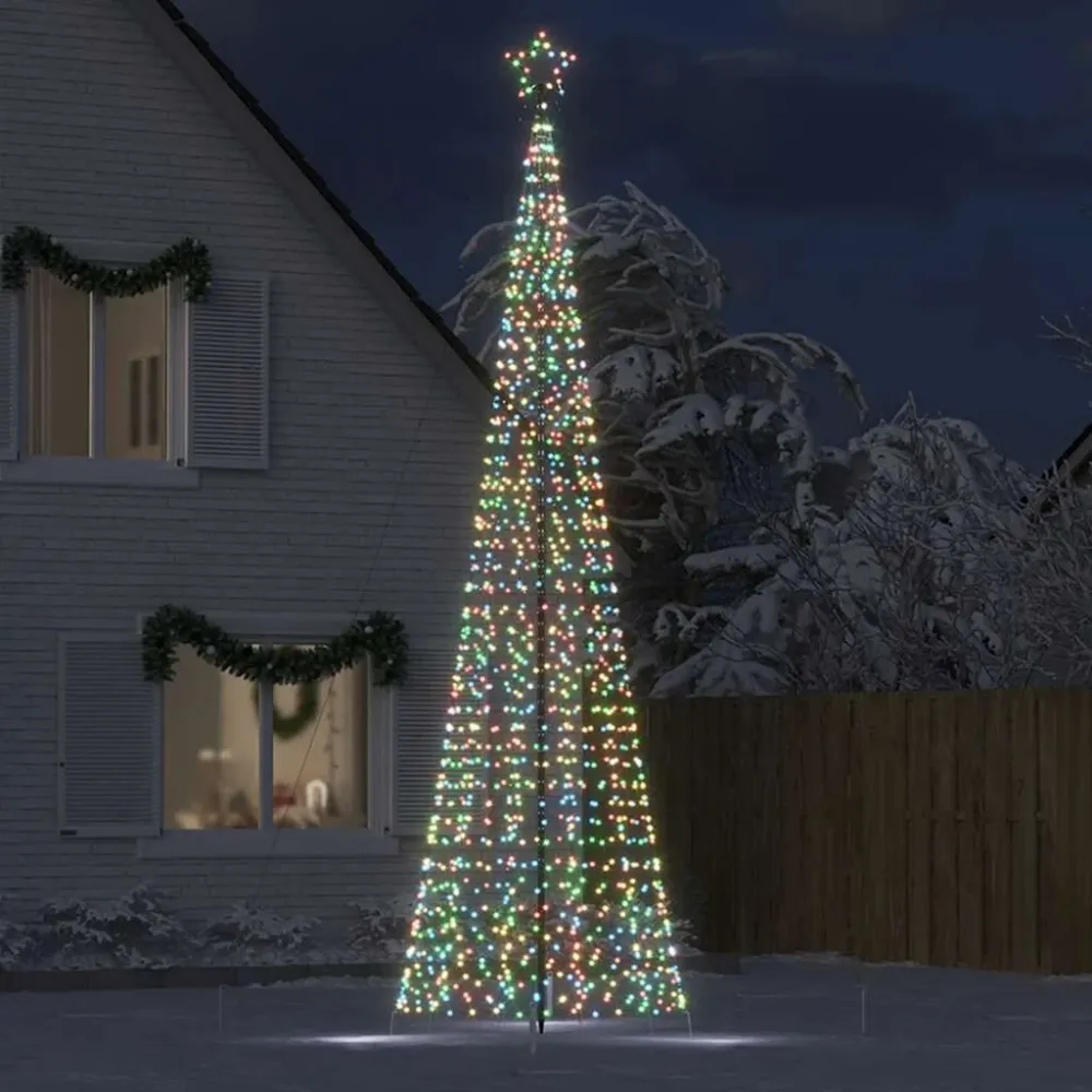 Árvore de Natal LED com Spikes 1534 LEDs Coloridos 500 cm | Design Escandinavo