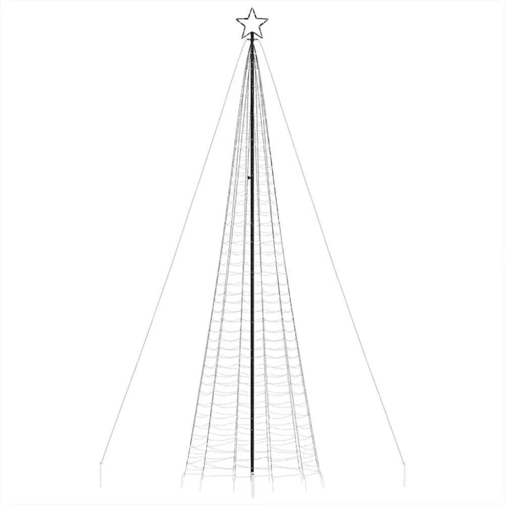Árvore de Natal LED com Spikes 1534 LEDs Coloridos 500 cm | Design Escandinavo