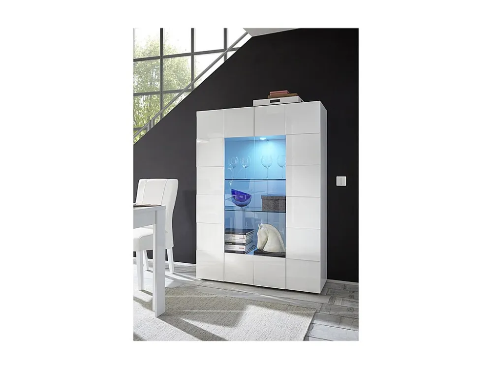 Vitrina - LEDs - 2 portas em vidro - Lacada branco CALISTO por Artesão Local
