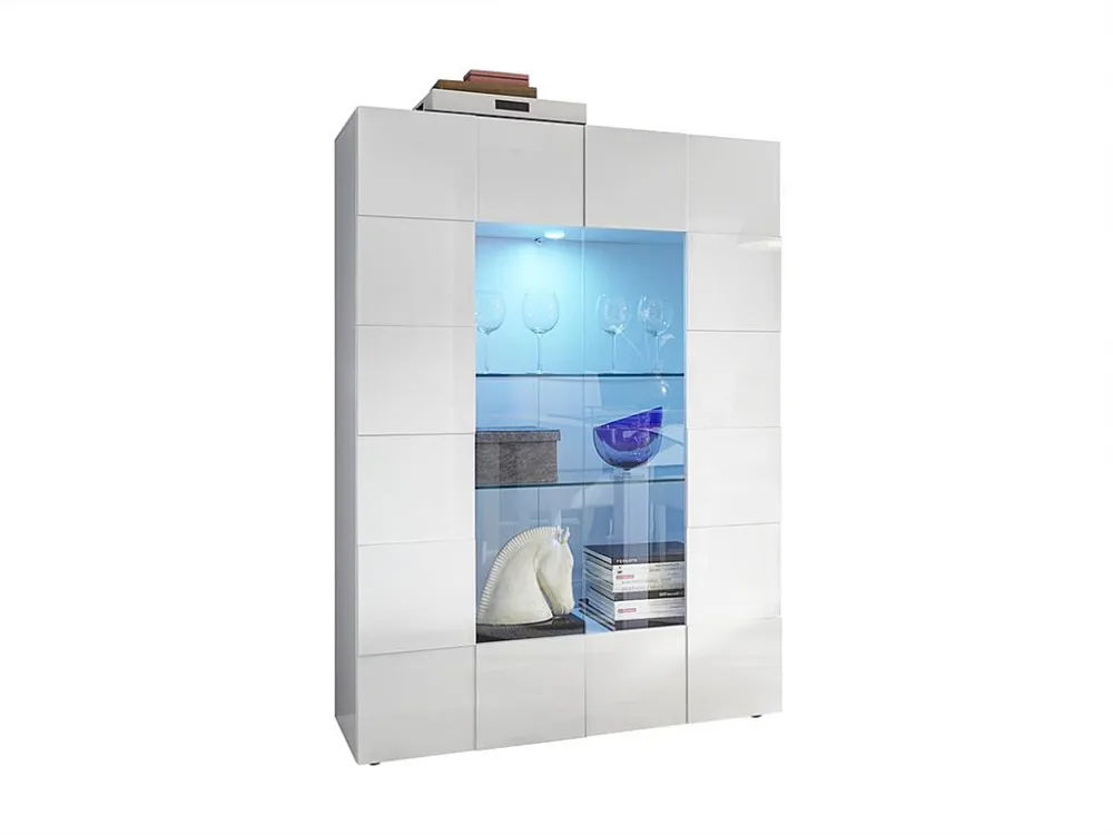 Vitrina - LEDs - 2 portas em vidro - Lacada branco CALISTO por Artesão Local