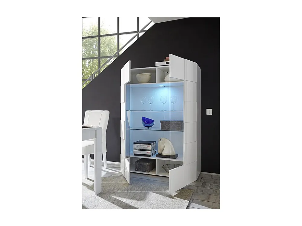 Vitrina - LEDs - 2 portas em vidro - Lacada branco CALISTO por Artesão Local