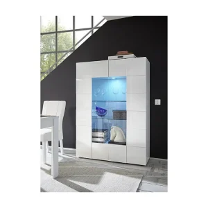 Vitrina - LEDs - 2 portas em vidro - Lacada branco CALISTO por Artesão Local