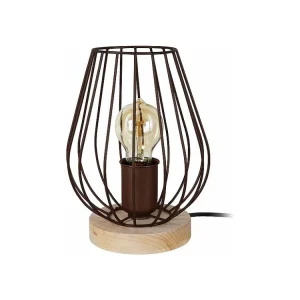 Abajur TOSEL BOIS BOULE lâmpada decorativa globo fosco D11 x H21 cm